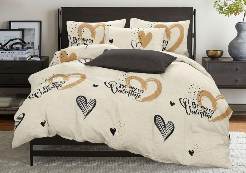 Постельное белье "Be my Valentine beige" Бязь 100% хлопок СонМаркет (Барановичи)